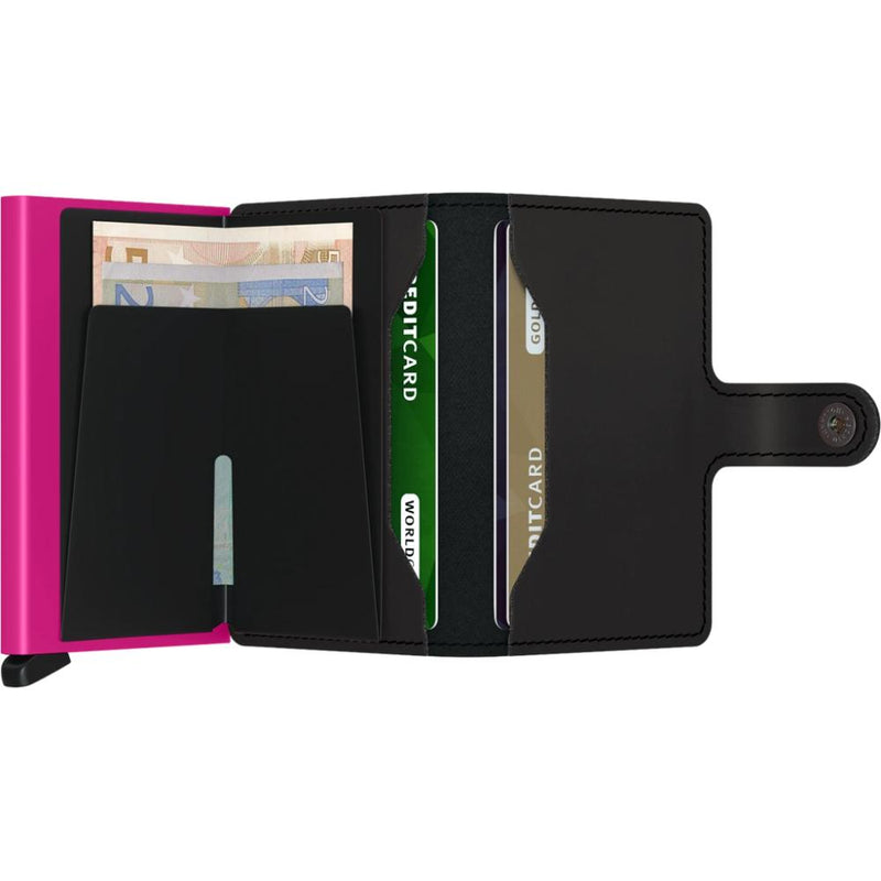 Secrid Miniwallet Matte Black & Fuchsia