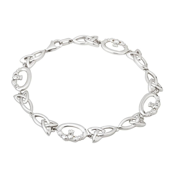 Sterling Silver Claddage & Trinity Knot Bracelet