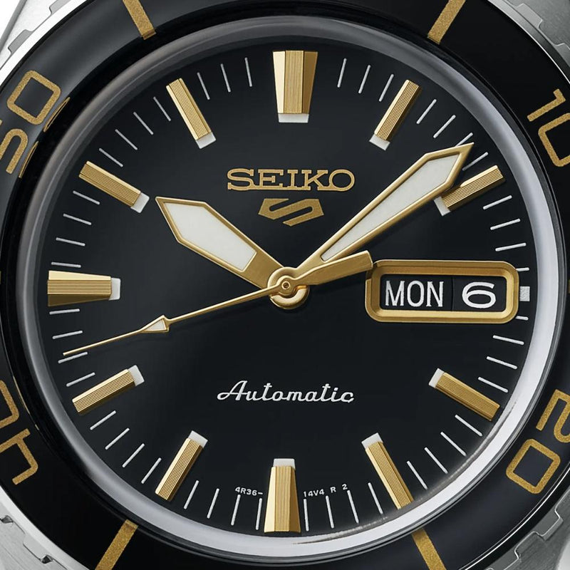 SEIKO 5 Sports SNXS Automatic Silver Steel Black Dial 42.5mm Watch SRPK99K1