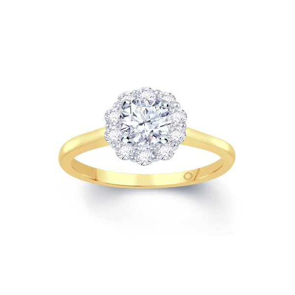 18ct Gold Round Cluster Diamond Ring