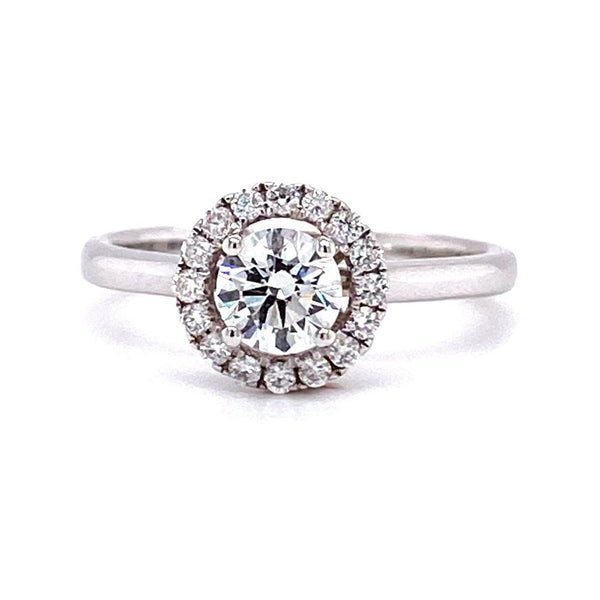 White gold diamond best sale halo ring