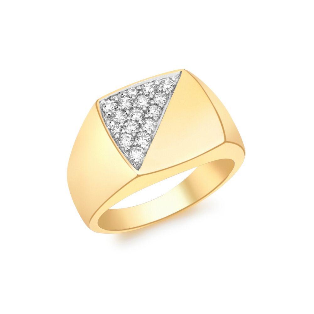 Gold Ladies Signet Ring with Cubic Zirconia – Bannon Jewellers