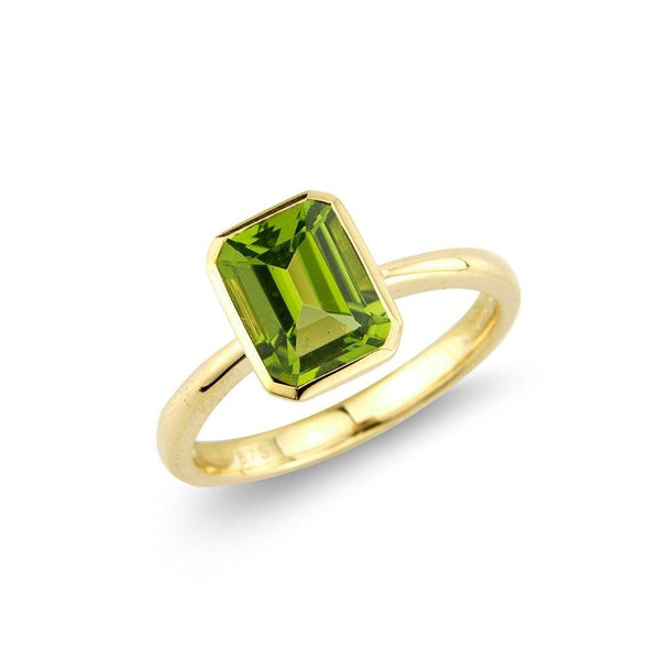 Peridot white gold deals ring