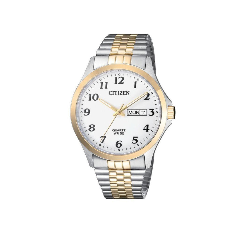 Citizen Quartz Day-Date Two-Tone Expandable Watch