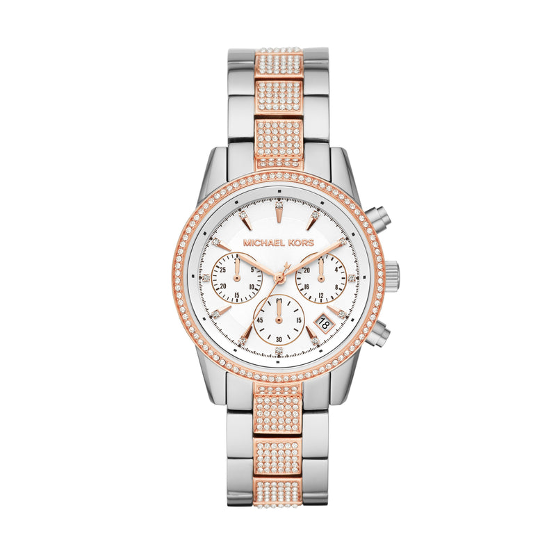 Michael Kors Ritz Steel and Rose Chrono Watch MK6651