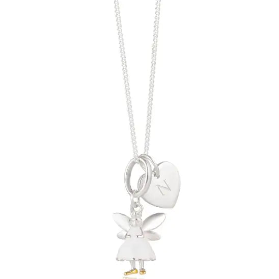 Molly Brown Personalised White Fairy Heart Necklace